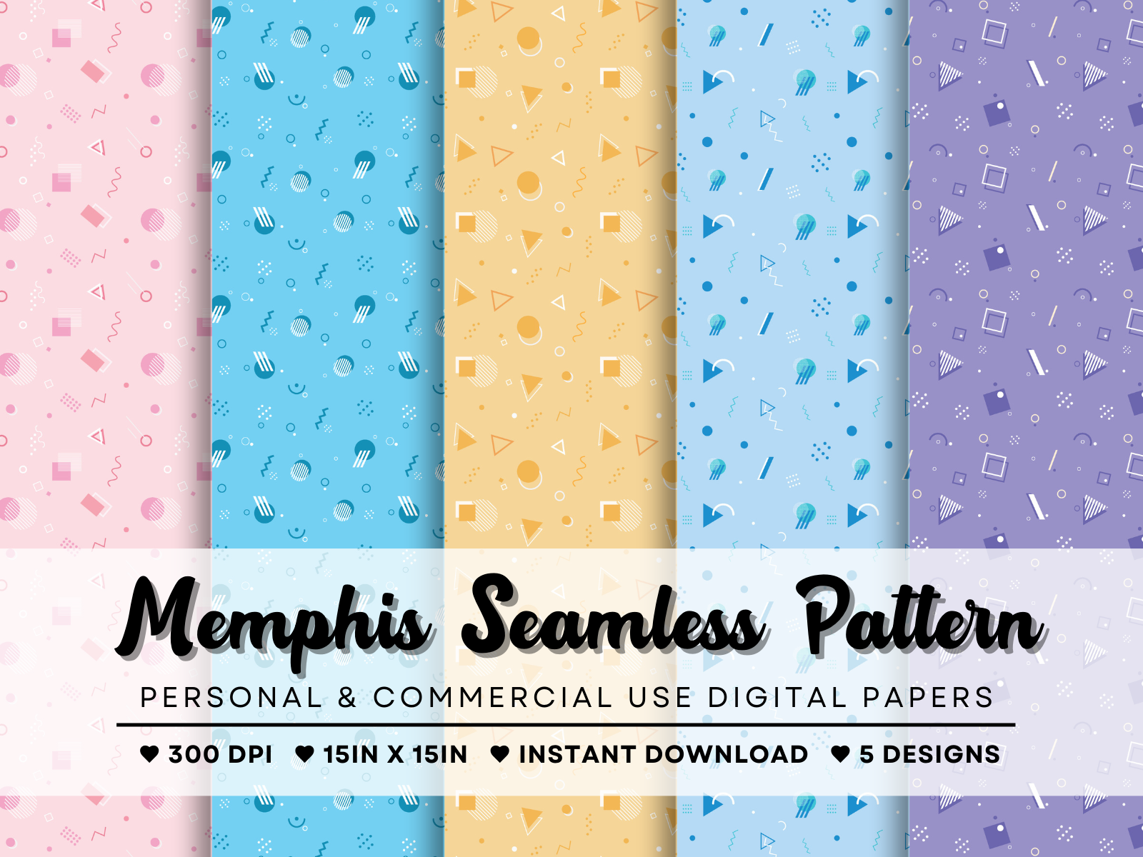 Memphis Seamless Pattern Collection Graphic by DesignScape Arts ...