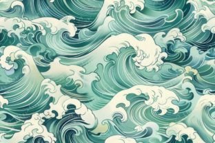 Ocean Waves Art Seamless Pattern Graphic by Sun Sublimation · Creative ...