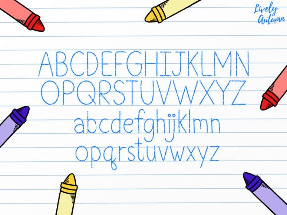 Playful Crayon Font PNG with transparent background - Preview 1