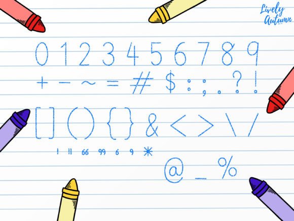 Playful Crayon Font PNG with transparent background - Preview 2