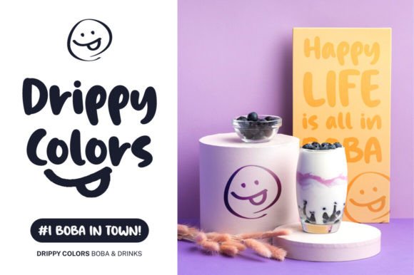 Purple Boba Font PNG with transparent background - Preview 2