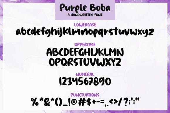 Purple Boba Font PNG with transparent background - Preview 6