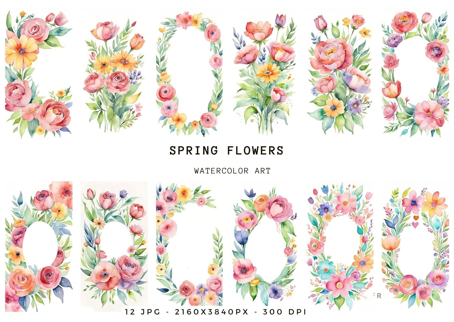 Spring Flowers Watercolor Graphic by Graphicquest · Creative Fabrica
