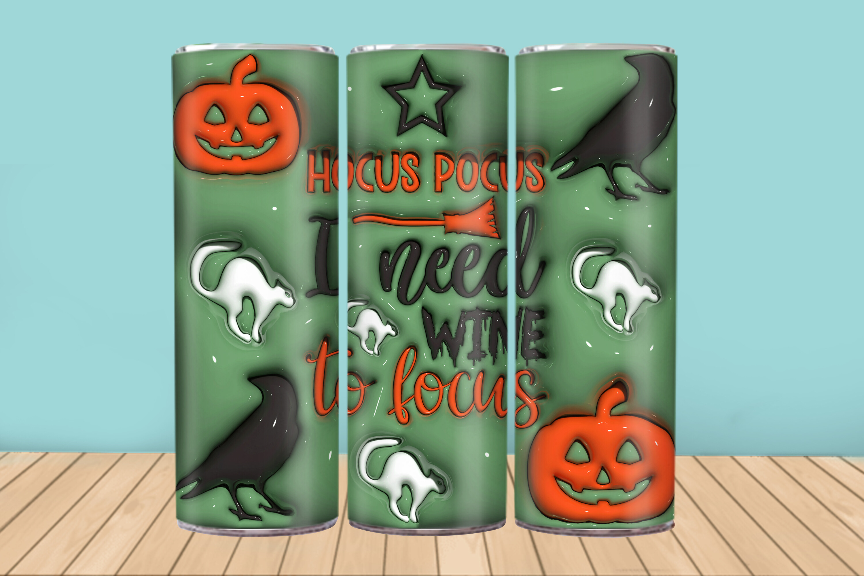 20oz 3d Inflated Halloween Tumbler Wrap Graphic by Creative Booth ...
