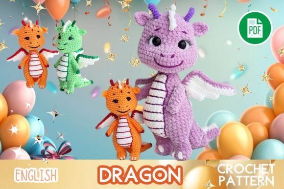 Crochet Dragon Toy Pattern PDF Amigurumi