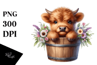Cute Dog in Flower Bucket PNG Graphic by Anastasia Feya · Creative Fabrica