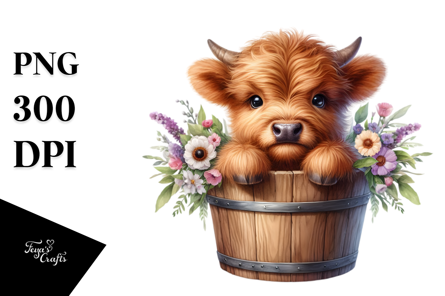 Cute Dog in Flower Bucket PNG Graphic by Anastasia Feya · Creative Fabrica
