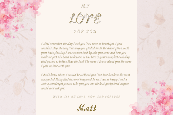 Dear My Love Font - Preview 3