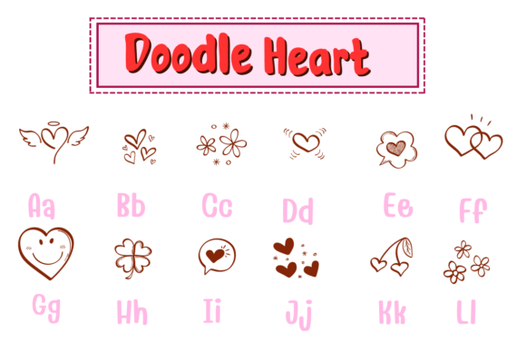 Doodle Heart Font - Preview 1