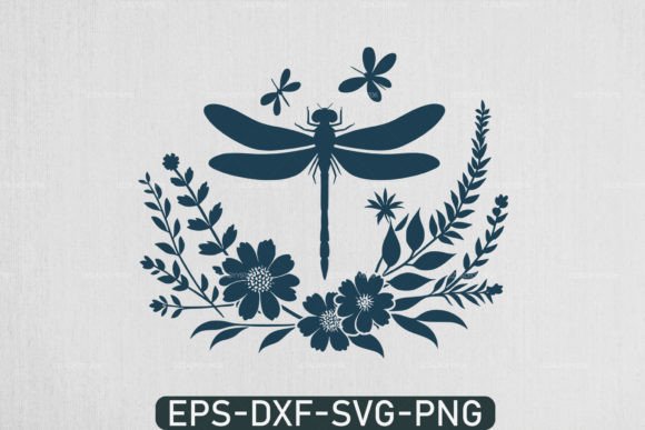 Dragonfly Flowers Svg, Dragonfly Vector Graphic by uzzalroyy9706 ...