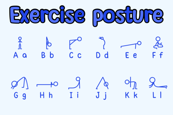 Exercise Posture Font font preview - 1