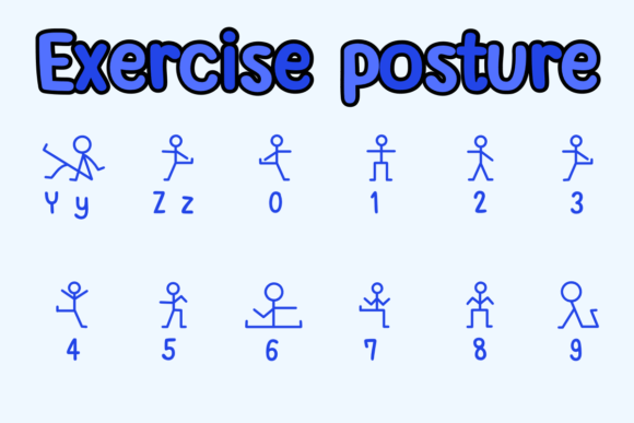 Exercise Posture Font font preview - 3