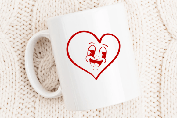 Heart Retro Font PNG with transparent background - Preview 4