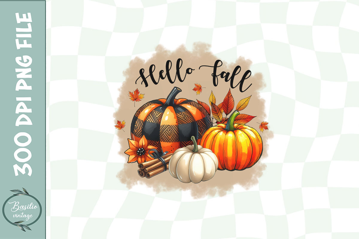 Hello Fall Sublimation PNG Graphic by basilio.vintage · Creative Fabrica