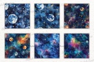 Stars and Moon Digital Paper, Seamless Graphic by StylishFantazy ...