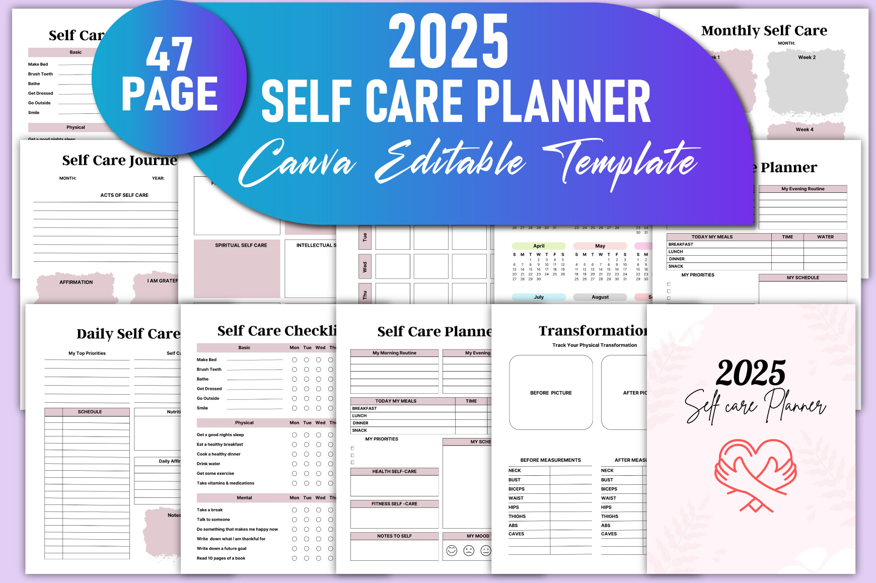 2025 Self Care Planner Canva KDP Graphic by rahimaartwork077 · Creative ...