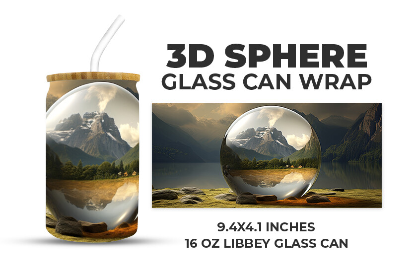 3D Sphere Glass Can Wrap Graphic by Creative World · Creative Fabrica