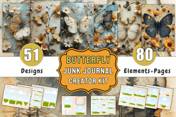 Butterfly Junk Journal Canva Template