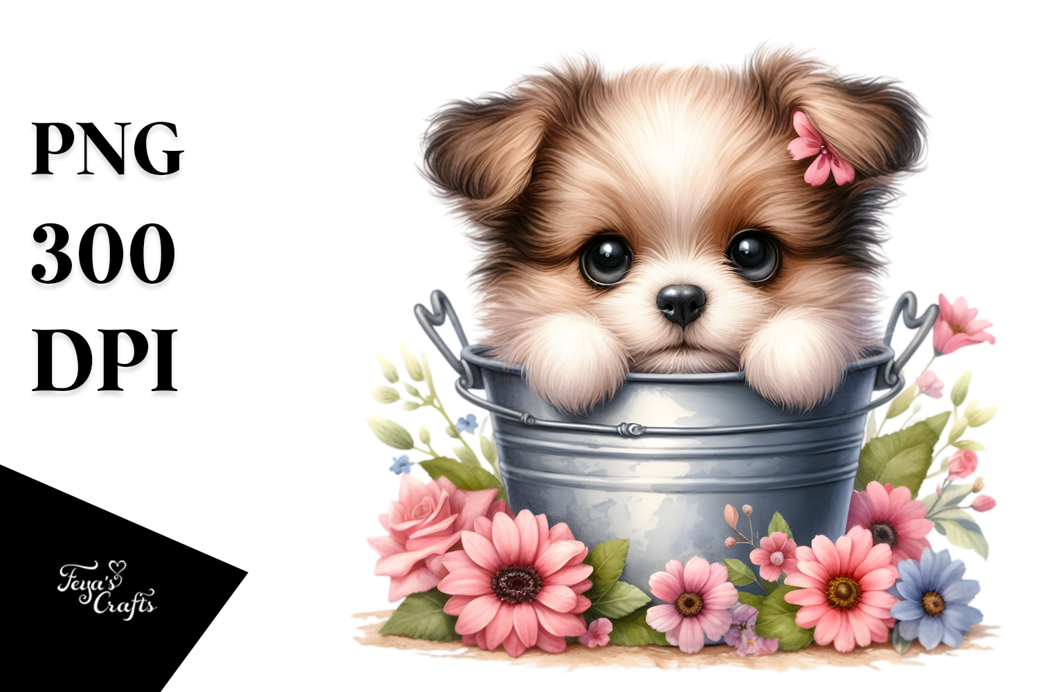 Cute Baby Dog, Watercolor PNG Graphic by Anastasia Feya · Creative Fabrica