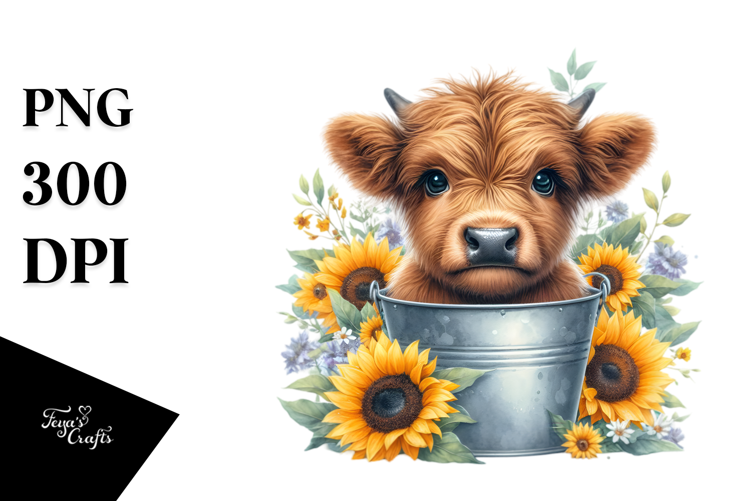 Cute Baby Highland Cow PNG Graphic by Anastasia Feya · Creative Fabrica