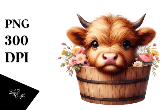 Cute Baby Highland Cow PNG Graphic by Anastasia Feya · Creative Fabrica