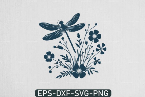Dragonfly Flowers Svg, Dragonfly Vector Graphic by uzzalroyy9706 ...