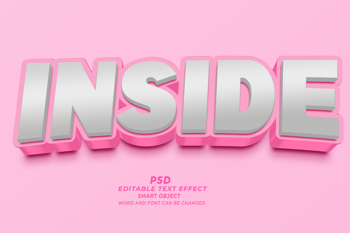 Inside PSD 3D Editable Text Effect Graphic by TrueVector · Creative Fabrica