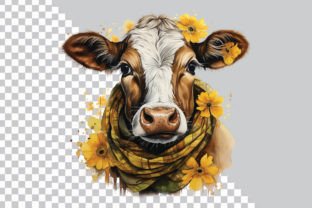 Sunflower Cow PNG Clipart Graphic by Creationx Space · Creative Fabrica