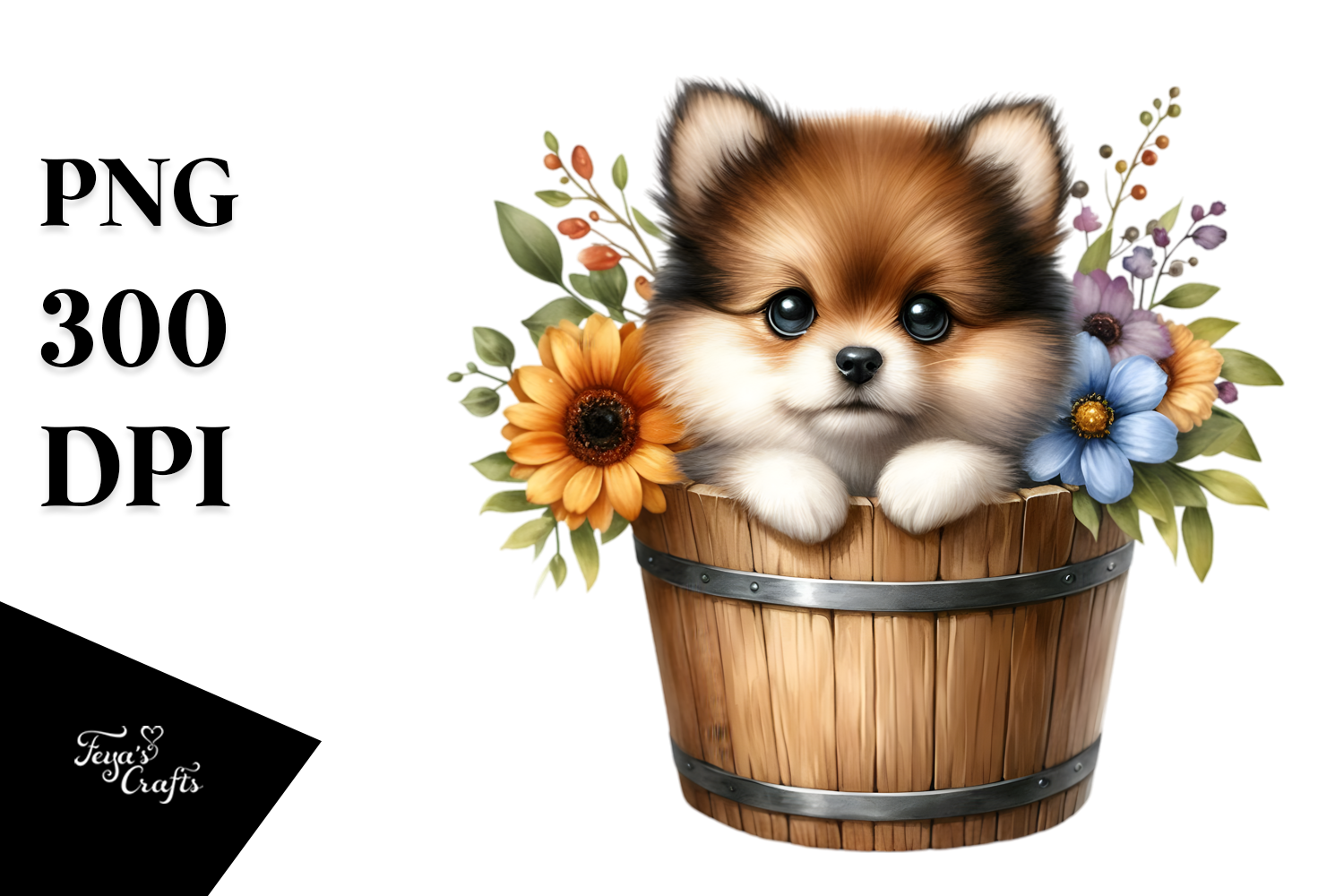 Detailed Cute Baby Dog Watercolor PNG Graphic by Anastasia Feya ...