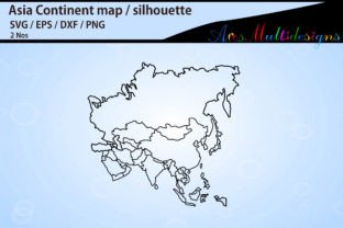 Asia Continent Map Silhouette Outline Graphic by Arcs Multidesigns ...