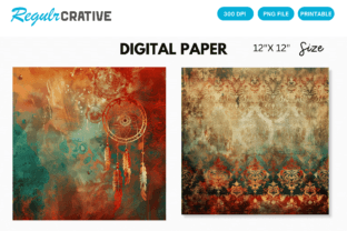 Bohemian Digital Paper Graphic by Regulrcrative · Creative Fabrica
