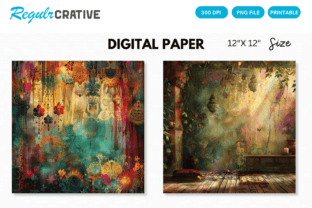 Bohemian Digital Paper Graphic by Regulrcrative · Creative Fabrica