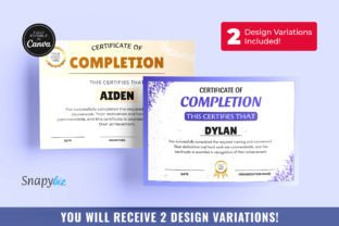 Certificate of Completion Template Graphic by SnapyBiz · Creative Fabrica