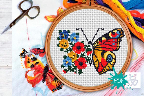 Flower Butterfly - Cross Stitch Pattern