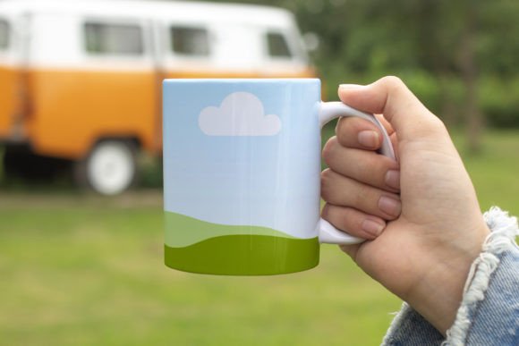 Girl Holding Mug Mockup, Canva Mockup