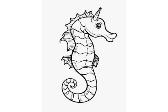 Seahorse Coloring Page for Adults