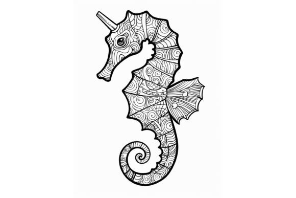 Seahorse Coloring Page for Adults
