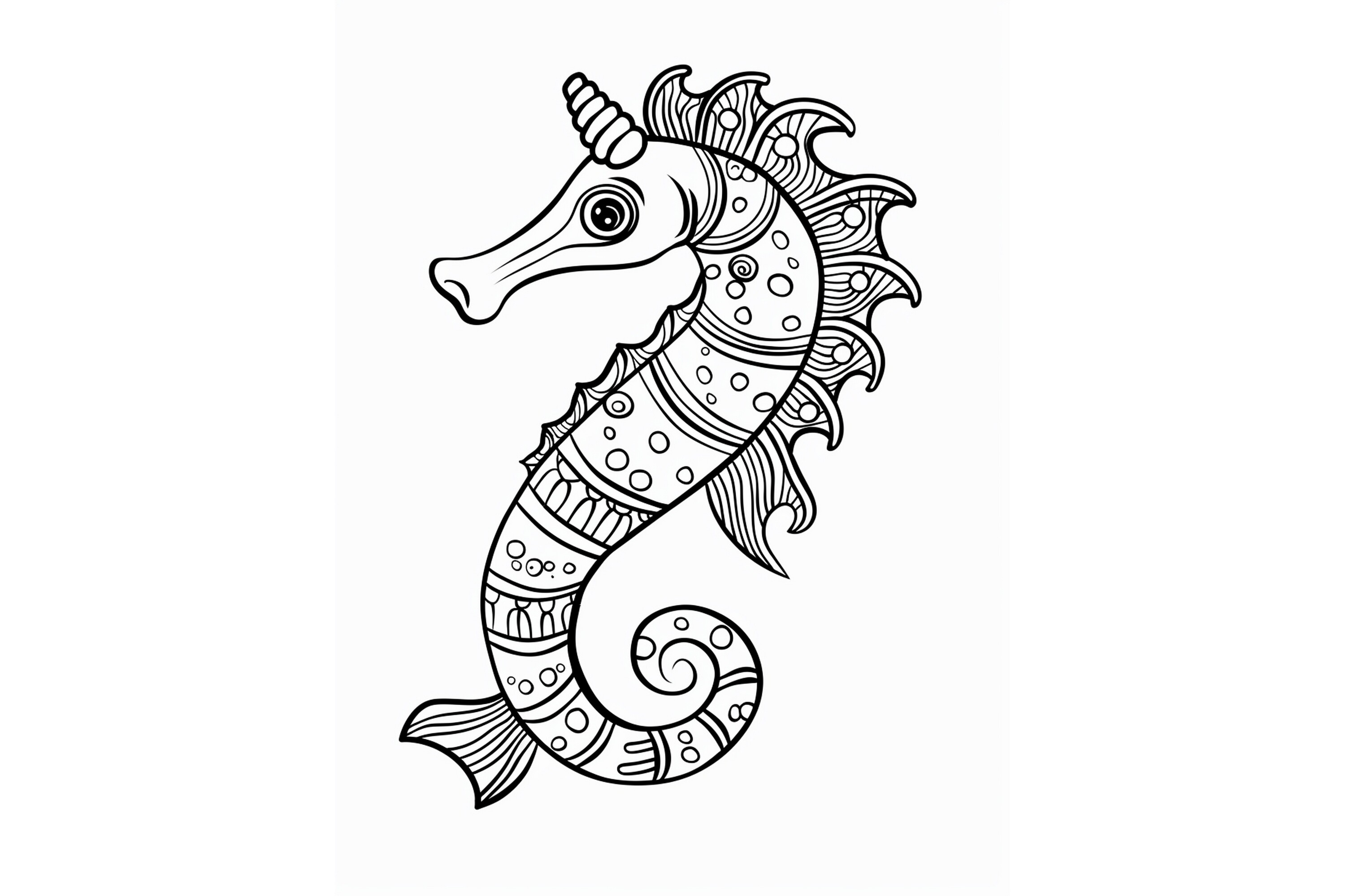 Seahorse Coloring Page for Adults