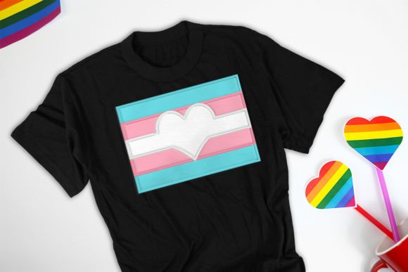 5 Color LGBT Pride Flag Love Applique