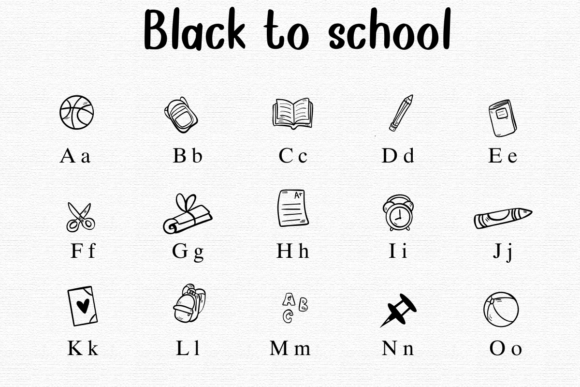 Black to School Font - Preview 1