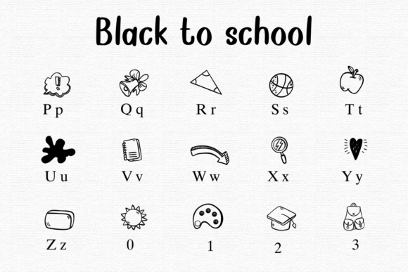 Black to School Font - Preview 2