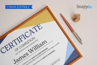 Certificate of Completion Canva Template Graphic by SnapyBiz · Creative ...