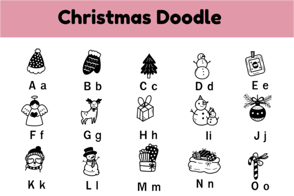 Christmas Doodle Font - Preview 1