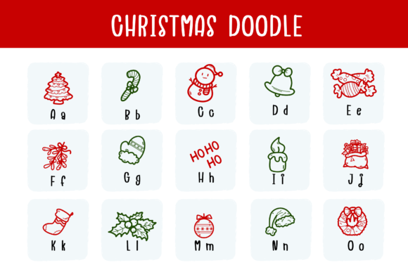 Christmas Doodle Font - Preview 1