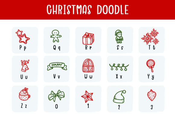 Christmas Doodle Font - Preview 2