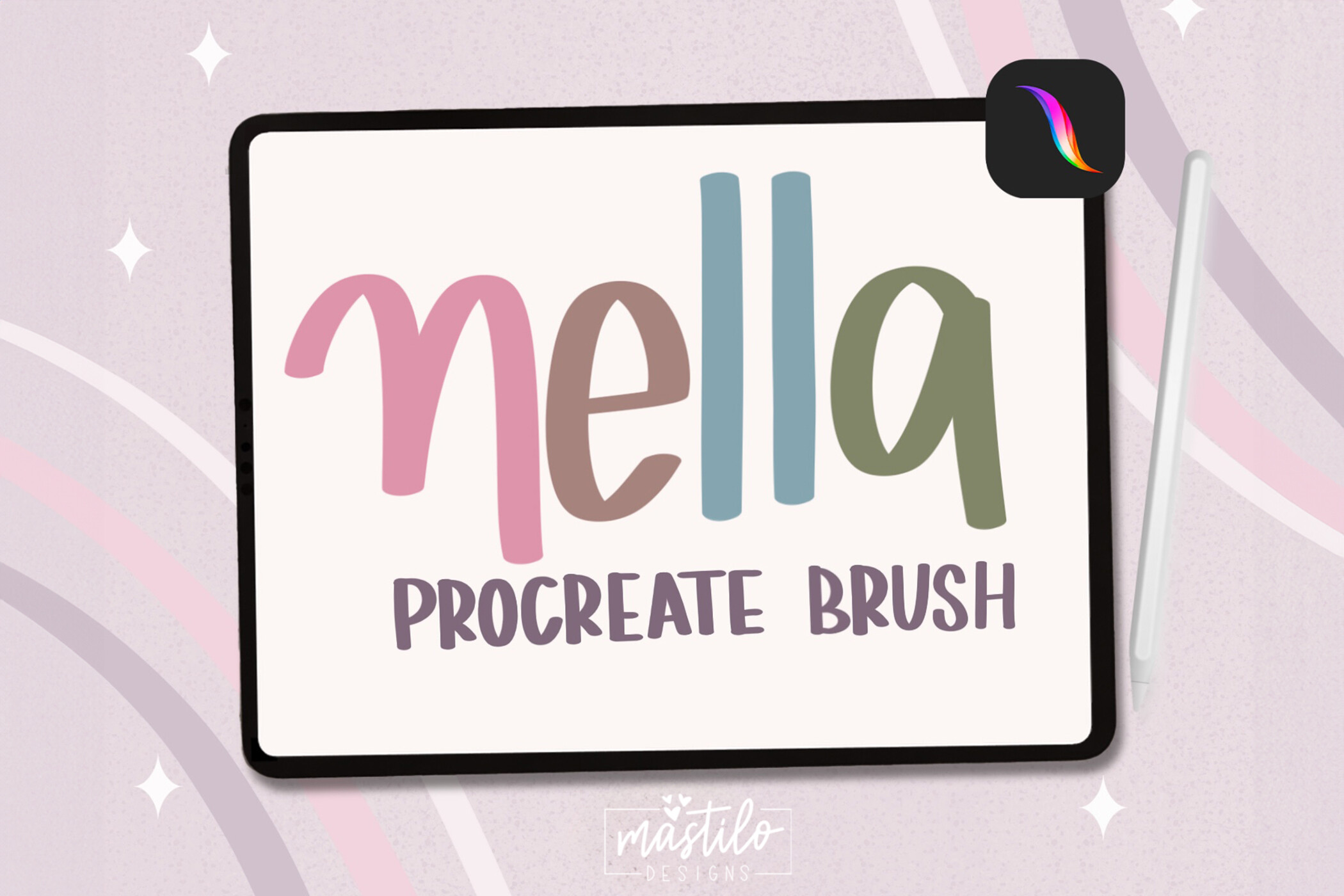 Chunky Lettering Procreate Brush