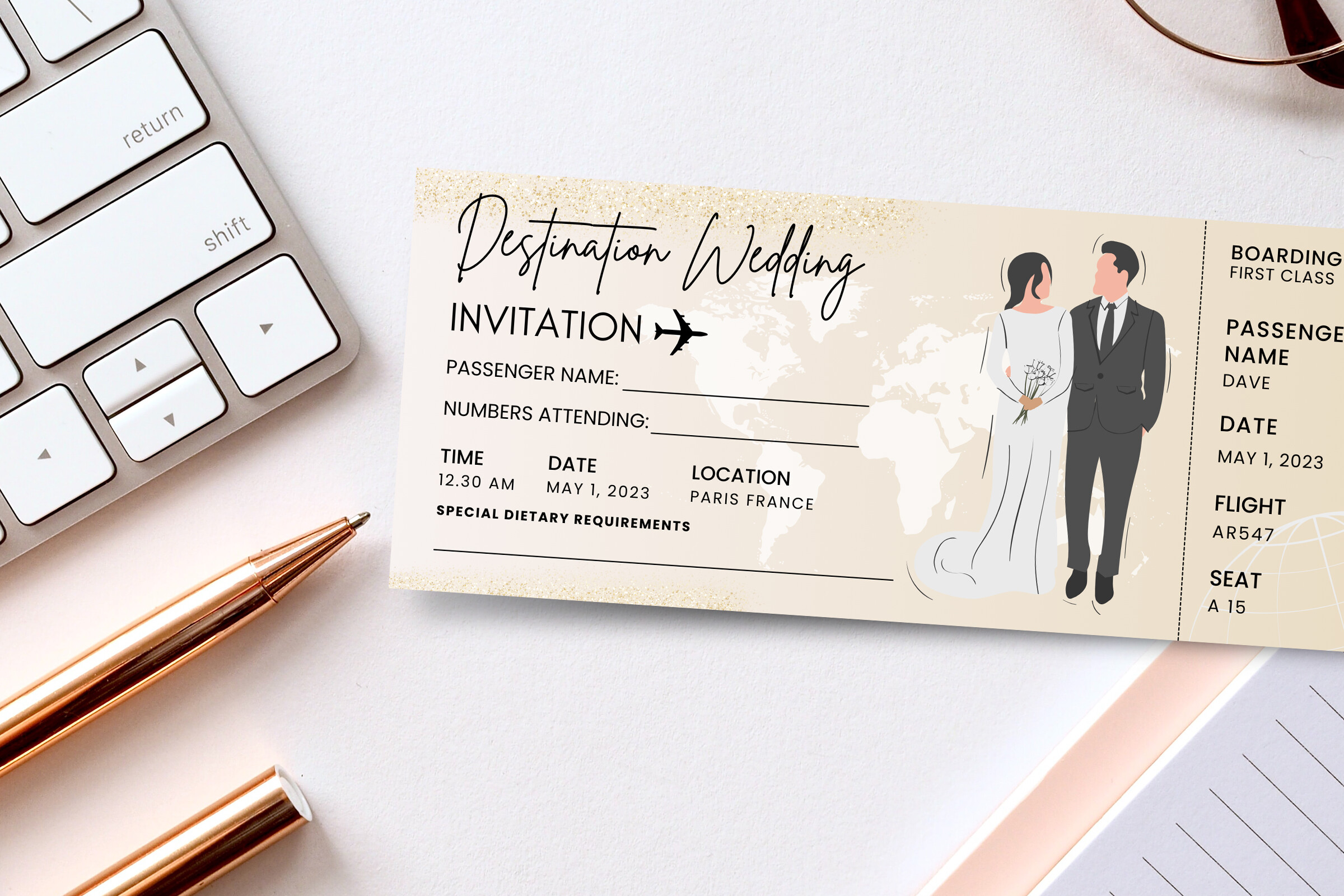 Destination Canva Wedding Invitation