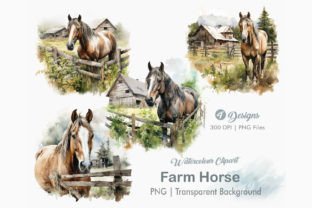 Farm Horse Clipart, PNG Bundle Graphic by Creationx Space · Creative ...
