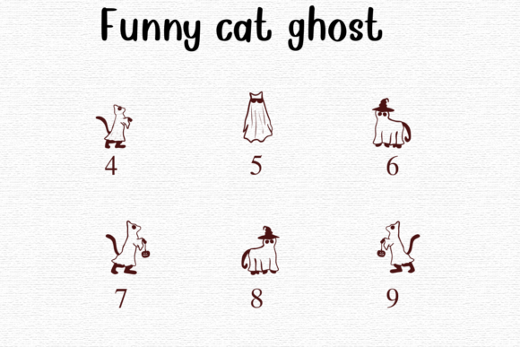 Funny Cat Ghost Font PNG with transparent background - Preview 3