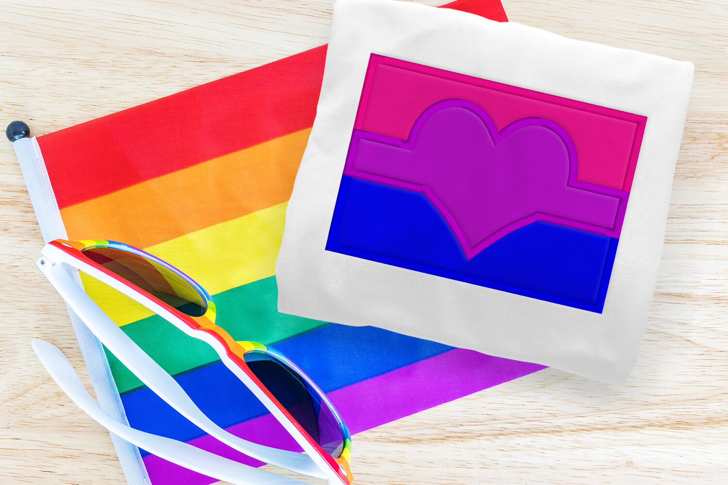 LGBT Pride Flag Love Applique